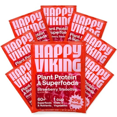 Proteína vegetal en polvo batido de fresa Happy Viking, creada por Venus Willi... Foto 1 de 4