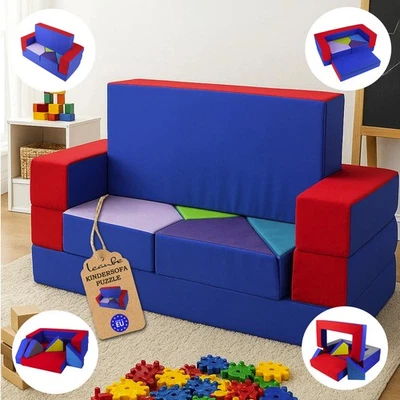 Leanbe Kindersofa 4in1 Puzzle Spielsofa Spieltisch Spielmatratze Kindercouch - Bild 1 von 4
