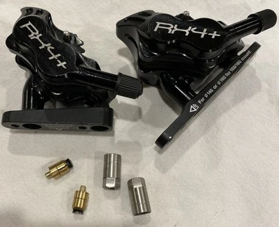 Pinza de freno de disco Hope RX4+ - Juego de frenos delanteros traseros negros de montaje plano Foto 1 de 4