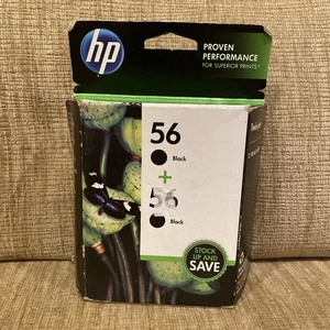 Genuine HP 56 X 2 Black Ink Cartridge for DeskJet 450 5150 5550 5650 11/2014 - Zdjęcie 1 z 5