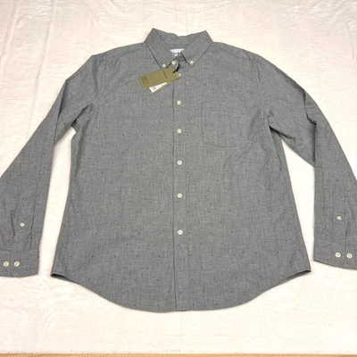 Goodfellow Shirt Mens L Gray Foggy Day Standard Fit Button Down Casual Preppy - Image 1 of 4