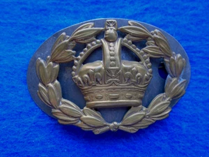 KC BRITISH ARMY QMS, QUARTERMASTER SERGEANT RANK CROWN BADGE + PLATE & PIN - Picture 1 of 2