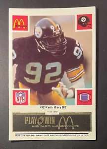 1986 Keith Gary DE #92 McDonald's BLACK Game Card - Picture 1 of 2