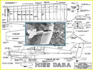 Modellflugzeug Pläne (UC): Miss Dara 51" Profil Stunt für .35-.40 Motor - Bild 1 von 2