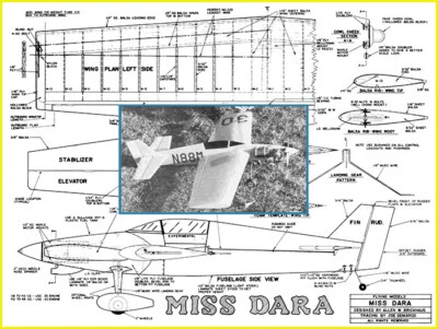 Model Airplane Plans (UC): Miss Dara 51" Profile Stunt for .35-.40 Engine - Image 1 of 2