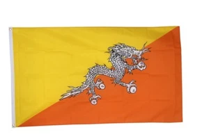 Bhutan Hissflagge bhuthanische Fahnen Flaggen 60x90cm - Picture 1 of 1