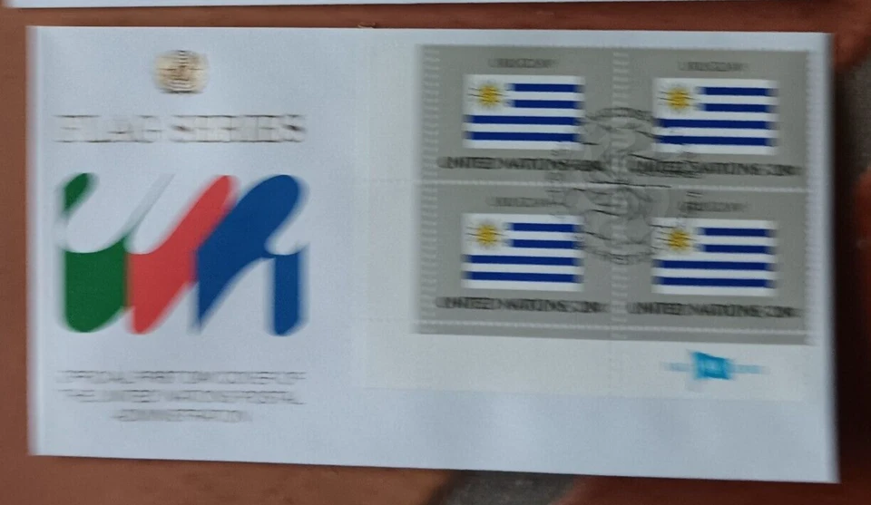 URUGUAY NATIONAL FLAG 1984 OFFICIAL UNPA CACHET  MI4 BLOCK FDC UNADD - Image 1 of 1