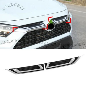 2X Chrome Front Bumper Grille Moulding Cover Trim For TOYOTA RAV4 2019-2021 2022 - Imagen 1 de 3