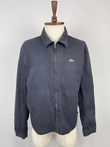 Lacoste Blue Full Zip Men's Collared Vintage Bomber Jacket Sz 52 - Picture 1 of 23