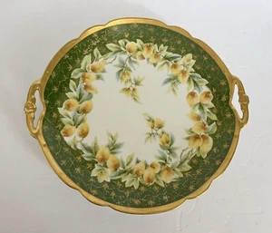 Rare Limoges France - Handled Cake Plate Platter 10.8" Mavaleix Mandavy Balleroy - Picture 1 of 3
