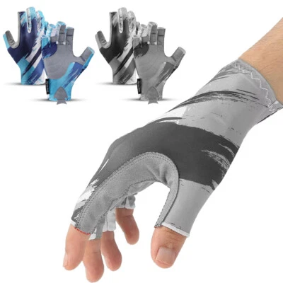 Guantes de pesca UPF50+ UV protección solar transpirables sin dedos para hombres mujeres Foto 1 de 4