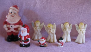 CANDLES, MIXED LOT VINTAGE FIGURAL, ANGELS, SANTAS, SNOWMAN, GURLEY NOVELTY CO - Picture 1 of 24