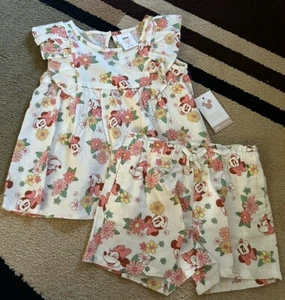 Disney Jumping Beans Minnie Mouse Cotton Short Set Toddler Girl Size 4T NWT - Picture 1 of 9
