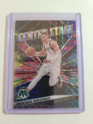 Kristaps Porzingis 2020-21 Panini Mosaic Center Stage Prizm Dallas Mavericks - Image 1 of 2