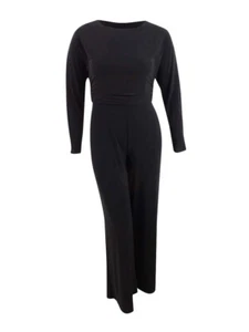 DKNY Women's Jersey Ruched Top Jumpsuit (10, Black) - Picture 1 of 2