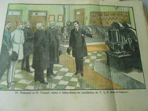 Millerand et Masaryk visitent Ste Assise installations de T.S.F. 1923 Print - Picture 1 of 1