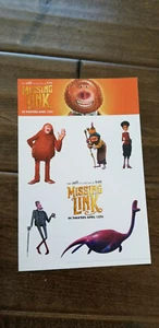2019 SDCC WONDERCON EXCLUSIVE LAIKA MISSING LINK PROMO STICKER SHEET OF 6 - Picture 1 of 1