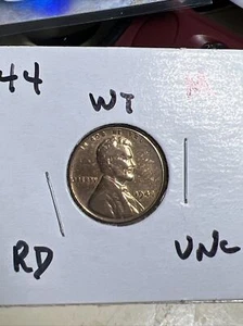 1944 Lincoln Wheat Penny ohne Münzzeichen 1C Münze rot. L In Liberty to the rim - Bild 1 von 7