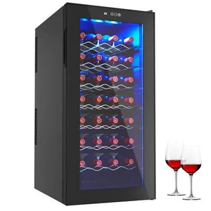 32 Bottle Wine Cooler Thermoelectric 2.75Cu.Ft 78L Light Digital Temp - Picture 1 of 6