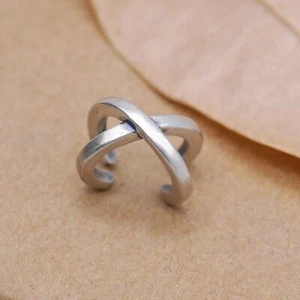 Vintage Men's Womens Ear Cuff 925 Sterling Silver Criss Cross Wrap Earring A1784 - Picture 1 of 19
