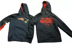 New England Patriots Hoodies Size 10/12 & 14/16 Heathered Navy Blue GUC Boys NFL - Picture 1 of 11