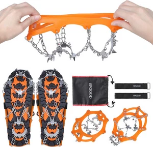 Zapatos para nieve hielo empuñaduras tacos de tracción pinzas crampones caminar senderismo grandes para hombre - Imagen 1 de 7