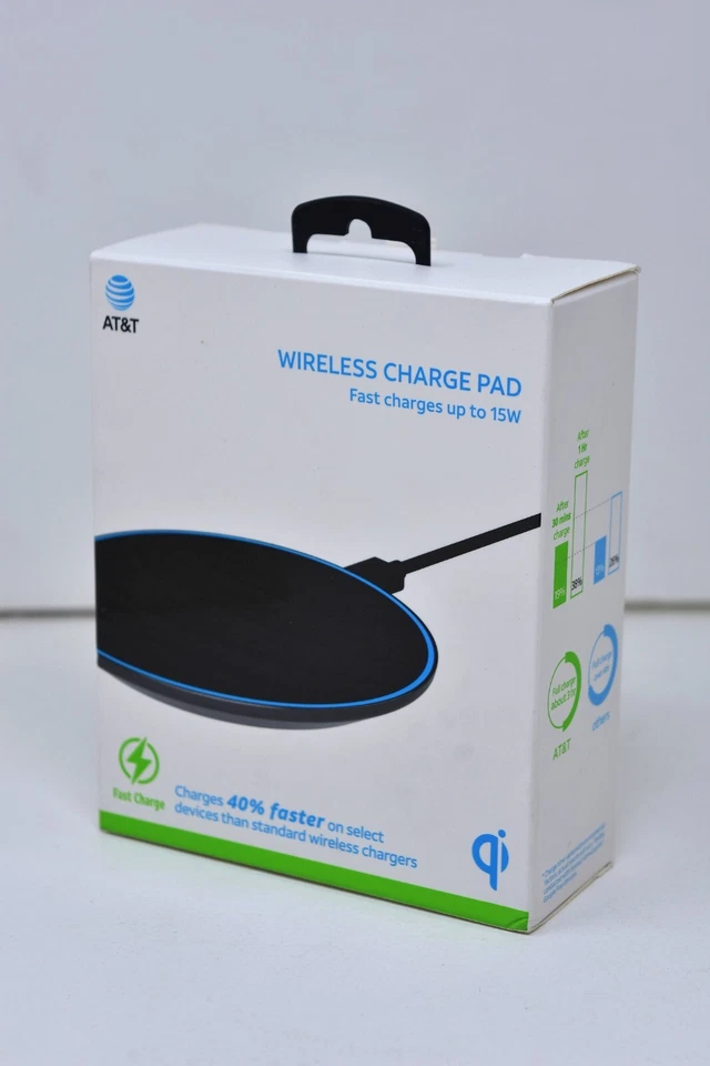 AT&T 15W Fast Charge Wireless Charging Pad - Black