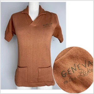 Vintage 1960s Short Sleeve Sweatshirt Geneva on the Lake Sportswear of Quality - Picture 1 of 6