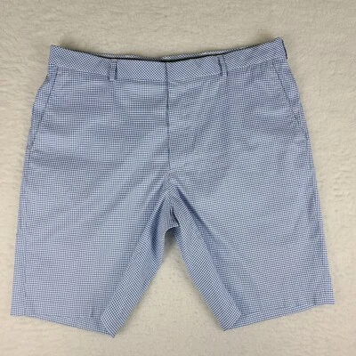 Pantalones Cortos Walter Hagen Para Hombre 40 Azul Cuadros 11" Entrepierna Chino Rendimiento Golf * Foto 1 de 4
