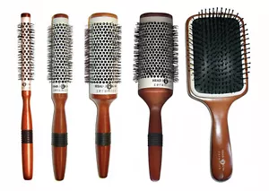 Head Jog Ceramic Wooden Hair Brush Various Size - Picture 1 of 9