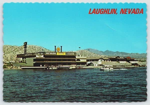 Postcard Laughlin Nevada Across Bullhead City AZ, Nevada Club Colorado River VTG - Picture 1 of 3