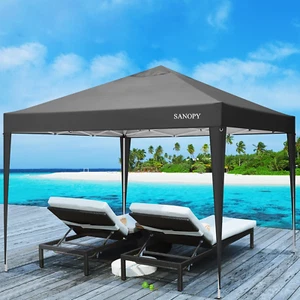 10X10 EZ Pop Up Canopy Tent Instant Adjustable Patio Beach Gazebo Awning Wall   - Picture 1 of 14