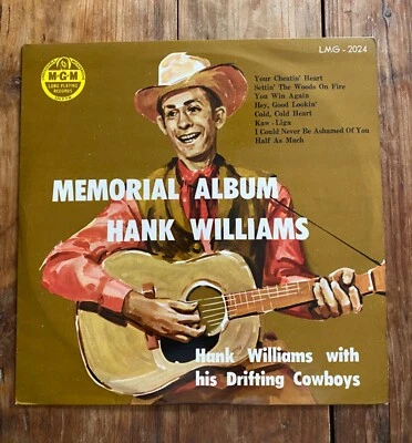 HANK WILLIAMS WITH HIS DRIFTING COWBOYS MEMORIAL ALBUM JAPAN 10”LP - Image 1 of 3