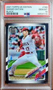 2021 Topps UK Edition SHOHEI OHTANI Black /125 PSA 10 Gem Mint SP POP 2 - Bild 1 von 3