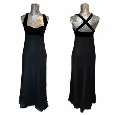 Vestido Babydoll Vintage Laundry By Shelly Segal Años 90 Gótico Seda Terciopelo Busto Mujer 4 Foto 1 de 4