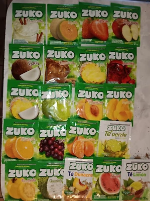 ZUKO Flavors No Sugar Needed Makes 2 Liters Of Drink Mix 21 different pouches - Image 1 of 4