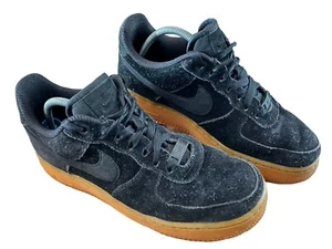 Nike Air Force 1 scarpe da ginnastica basse nere gomma scamosciata AA0287-002 taglia UK 5 - Foto 1 di 10
