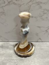 Vintage Imperial glass SLAG glass caramel swirl glass candle stick holder