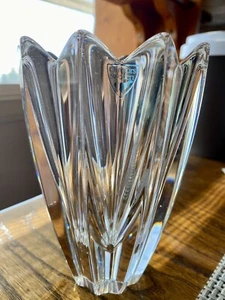 Vintage Orrefors Heavy Crystal Vase Signed with Label Sweden 5.75” - Picture 1 of 5