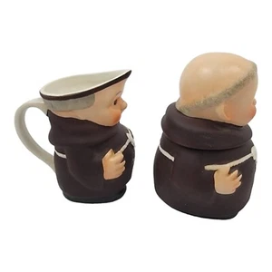 Juego de crema azucarero vintage Goebel Friar Tuck porcelana monje Alemania - Imagen 1 de 12
