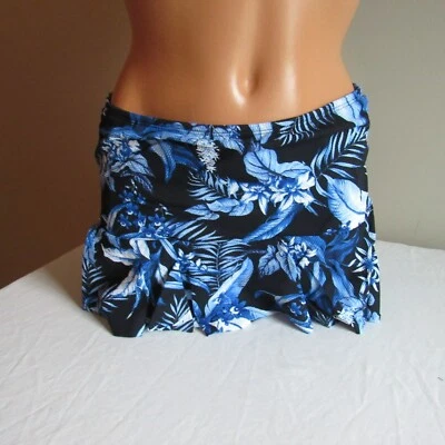 Tommy Bahama Indigo Garden Flutter Skirt Swim Bottom Black Multi M NWT - Image 1 of 4