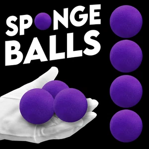 MYSTIC PURPLE SET OF 4 SPONGE BALLS 2" Close Up Magic Trick Prop Vanish Appear - Picture 1 of 4
