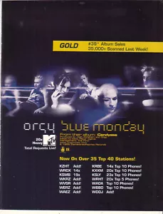 Anuncio Orgía 1999 - Anuncio Blue Monday KZHT WROQ KSMB WVSR WERZ WAEZ KRBE WADA - Imagen 1 de 1