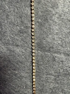 Vintage Monet Gold Tone Prong Set Rhinestone Tennis Bracelet EUC 7.5" - Picture 1 of 5