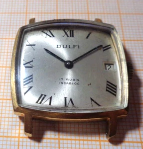 Ältere Handaufzug Armbanduhr DUFI Werk Peseux 7040 etc.. defekt Unruhe OK MB - Picture 1 of 3