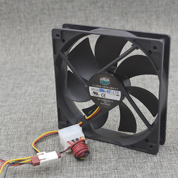 Cooler Master Mute Chassis fan A12025-12CB-3BN-F1 120*120*25MM DC12V 0.16A 3wire - Image 1 of 3