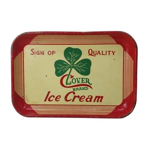 Vintage Clover Leaf Dairy Creamery Ice Cream Metal Tray Advertising Roanoke VA - Picture 1 of 11