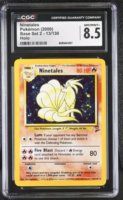 CGC 8.5 Ninetales 2000 Base Set 2 13/130 Holo Pokemon Card - Image 1 of 2
