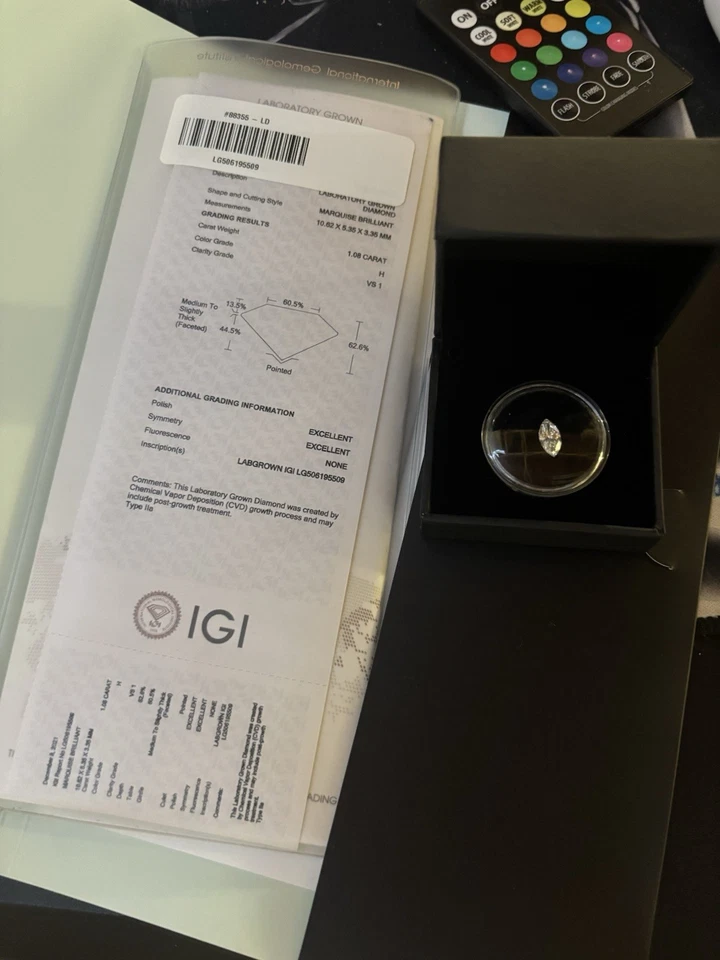 1.08 Marquise Lab Grown Diamond - Image 1 of 1