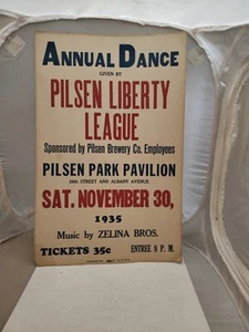 1935 Annual Dance Broadside Poster Pilsen Brewing Co Chicago IL Rare! - Picture 1 of 1